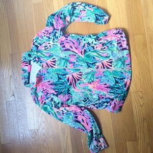 Lilly Pulitzer Girls Jayla long sleeve velour jacket XL